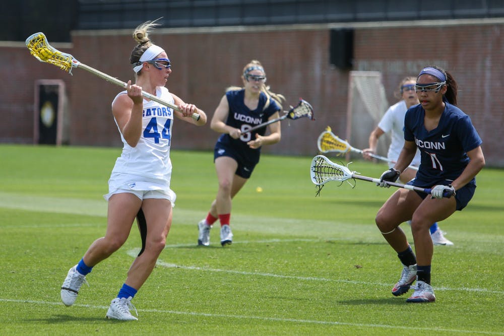 Junior midfielder Sydney Pirreca scored four goals on five shots in Florida's 18-13 win over Denver on Saturday. 