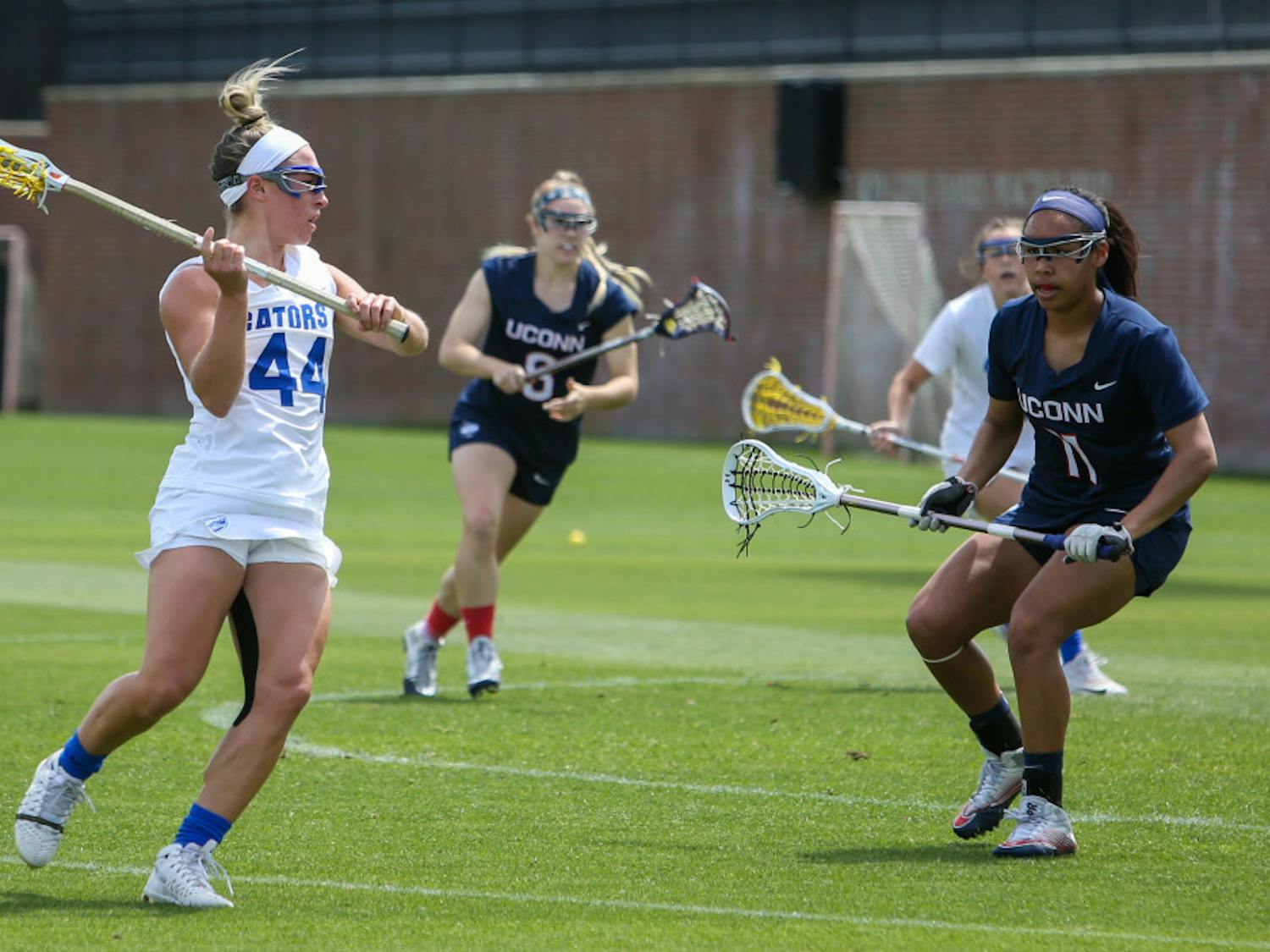 Junior midfielder Sydney Pirreca scored four goals on five shots in Florida's 18-13 win over Denver on Saturday.