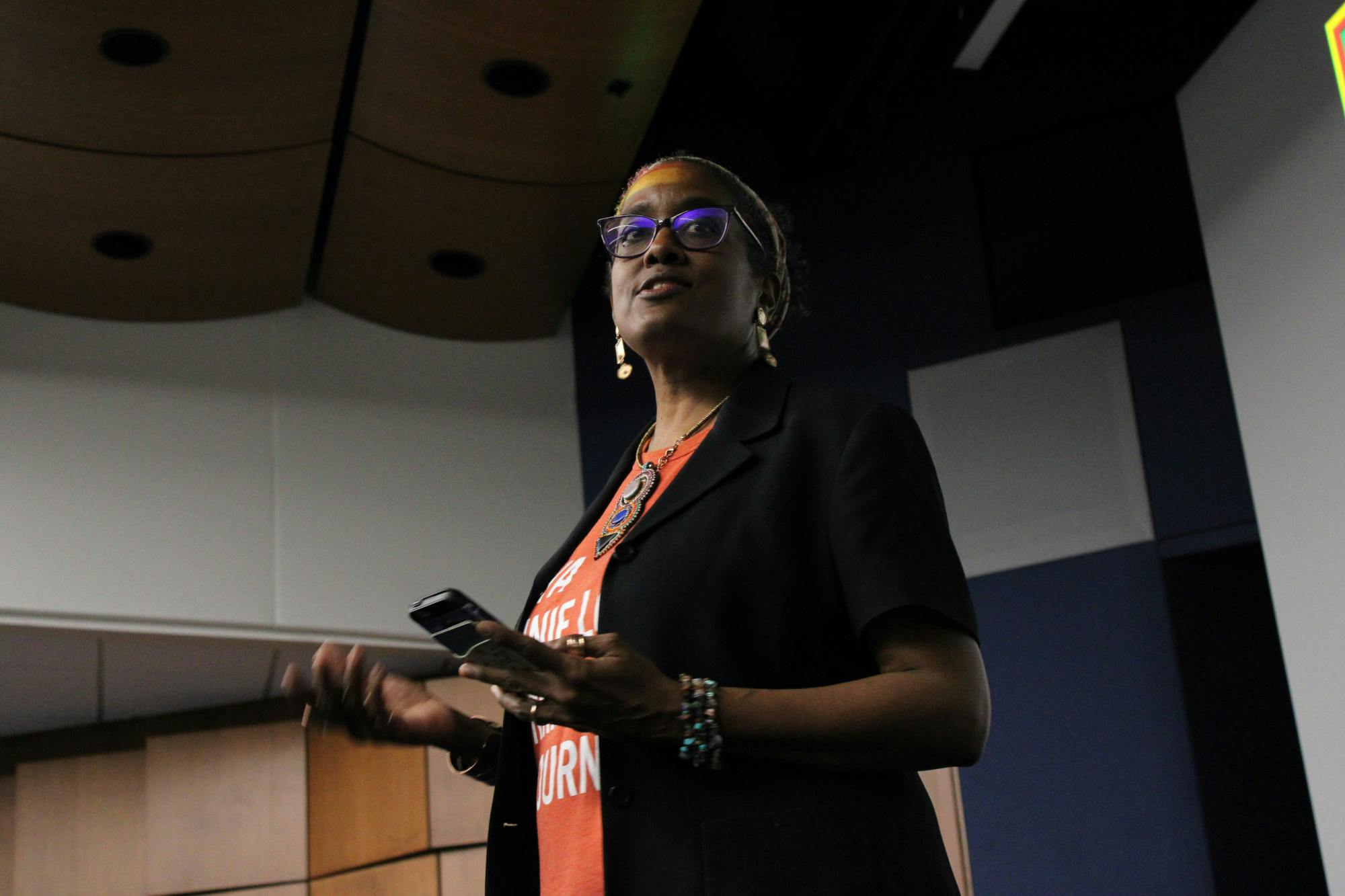Pamela Bingham, the first and only Black female UF student body president ever, spoke to UF&#x27;s Black Student Union Thursday, Feb. 2, 2023.