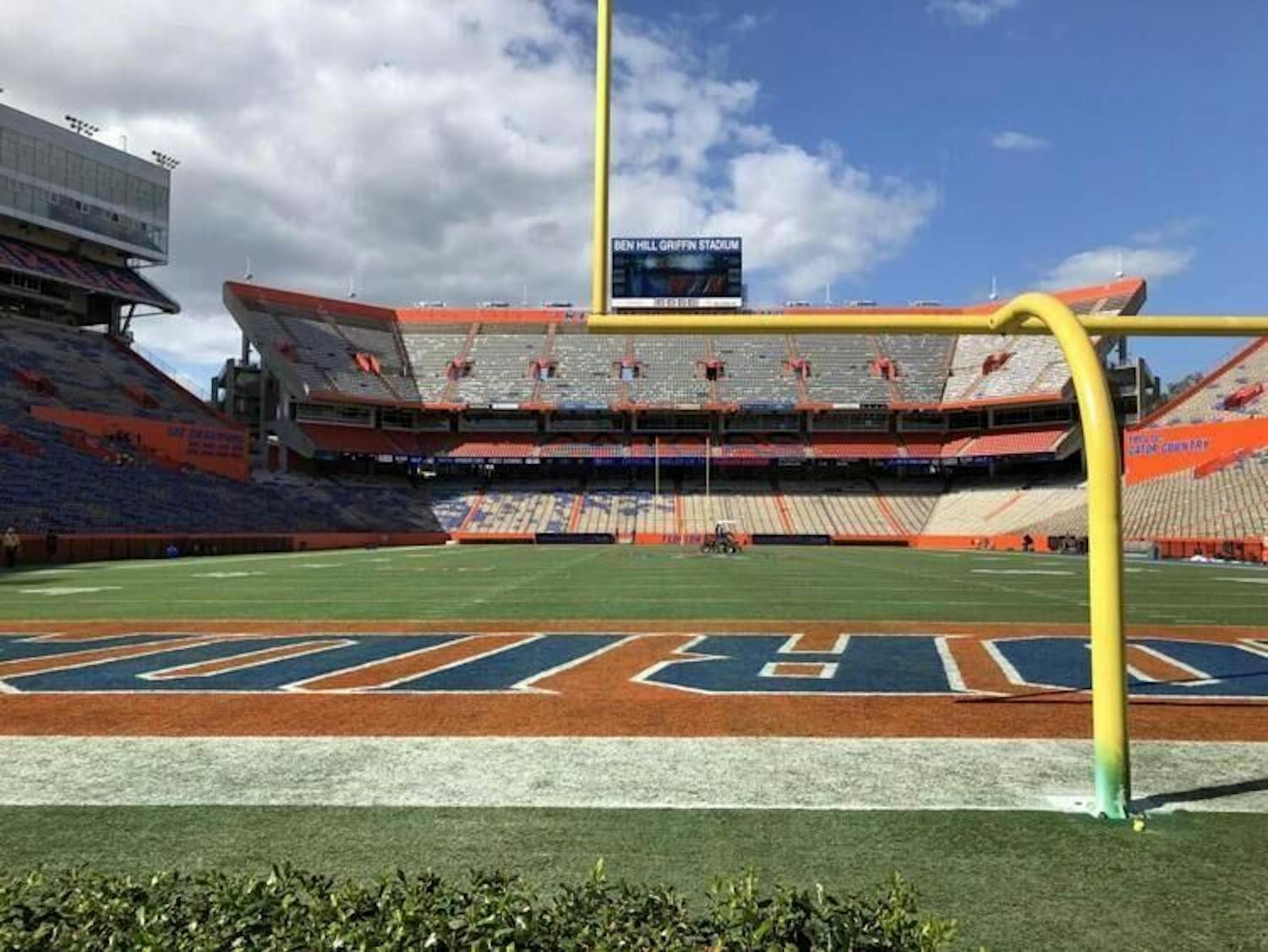The University Police Department will not be in charge of social distancing when Florida plays South Carolina in its first home game at Ben Hill Griffin Stadium. Fans can use the Florida Gators app to report a social distancing violation in the stadium.