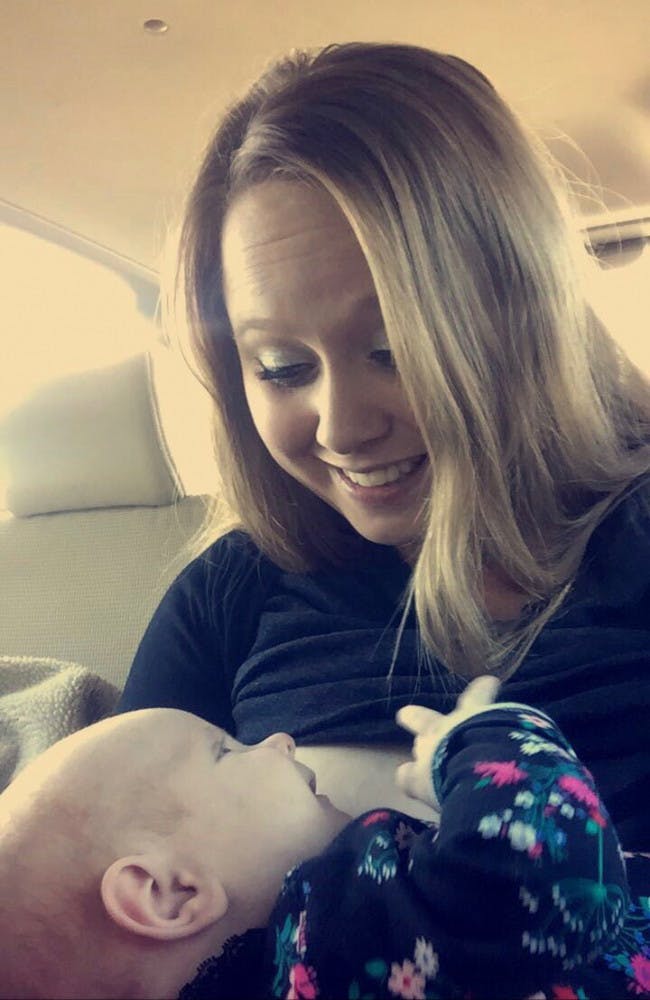 Marah Malleck breastfeeding her baby, Josephine. 