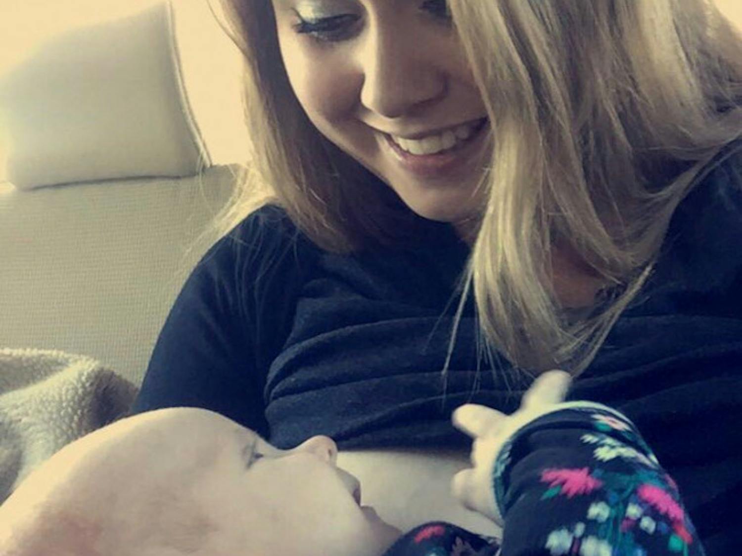 Marah Malleck breastfeeding her baby, Josephine. 