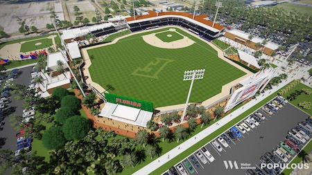 A rendering of the proposed baseball stadium.&nbsp;