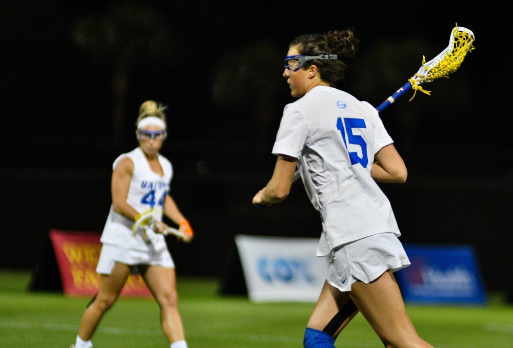 UF attacker Grace Haus scored four goals in Florida’s 15-8 win over Temple on Saturday. 