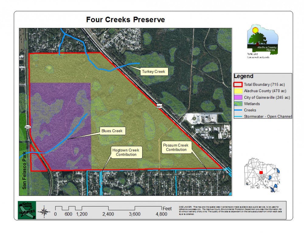 The 715 acres of conservation land sprawls between Route 441 and County Road 232. The City of Gainesville and Alachua Conservation Trust joined efforts to purchase the land for over $4 million.