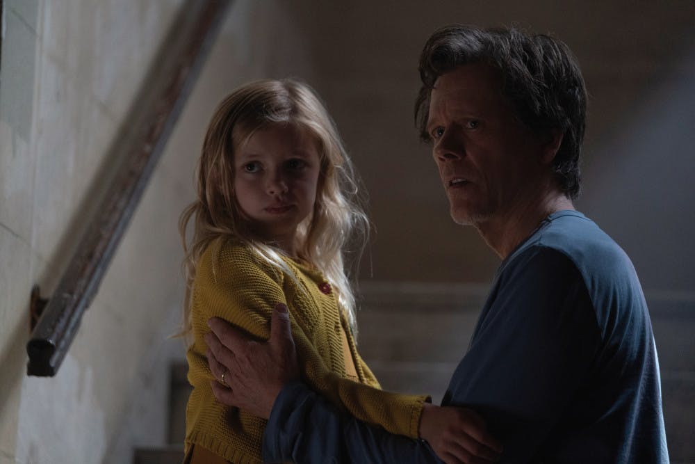 <p>Ella Conroy (Avery Essex) and Theo Conroy (Kevin Bacon) in "You Should Have Left," written and directed by David Koepp.</p>