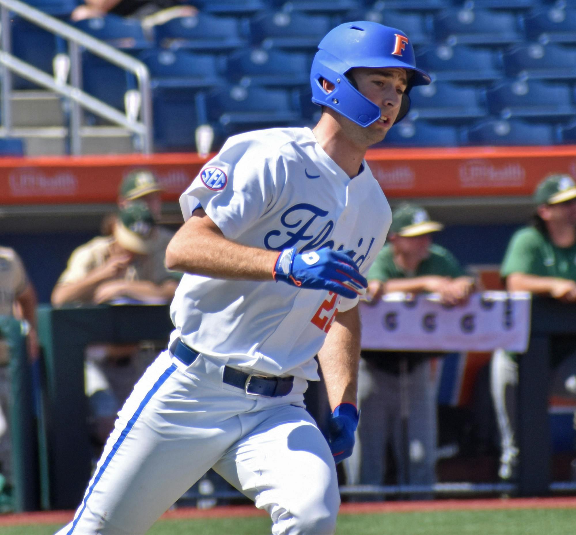 Sterlin Thompson against Jacksonville University on March 14. Thompson helped lead the Gators over Kentucky in the first round of the SEC Tournament Tuesday.