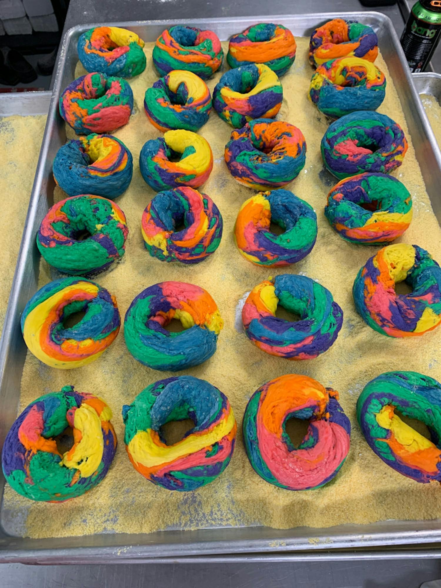 The last weekend of Pride Month Luke’s New York Bagel’s will sell rainbow doughnuts.