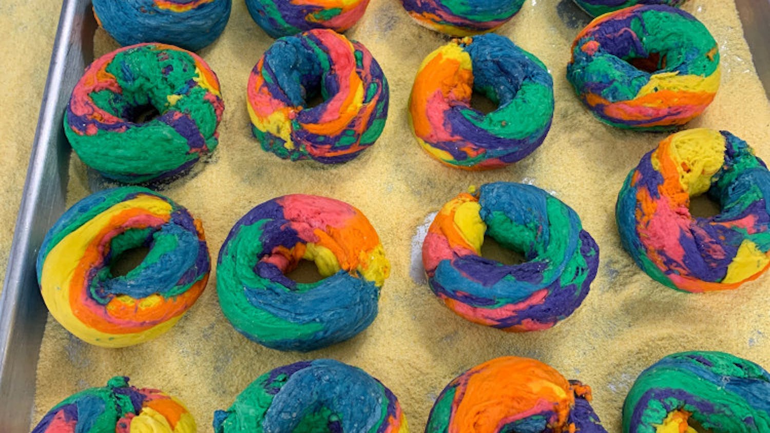 The last weekend of Pride Month Luke’s New York Bagel’s will sell rainbow doughnuts.