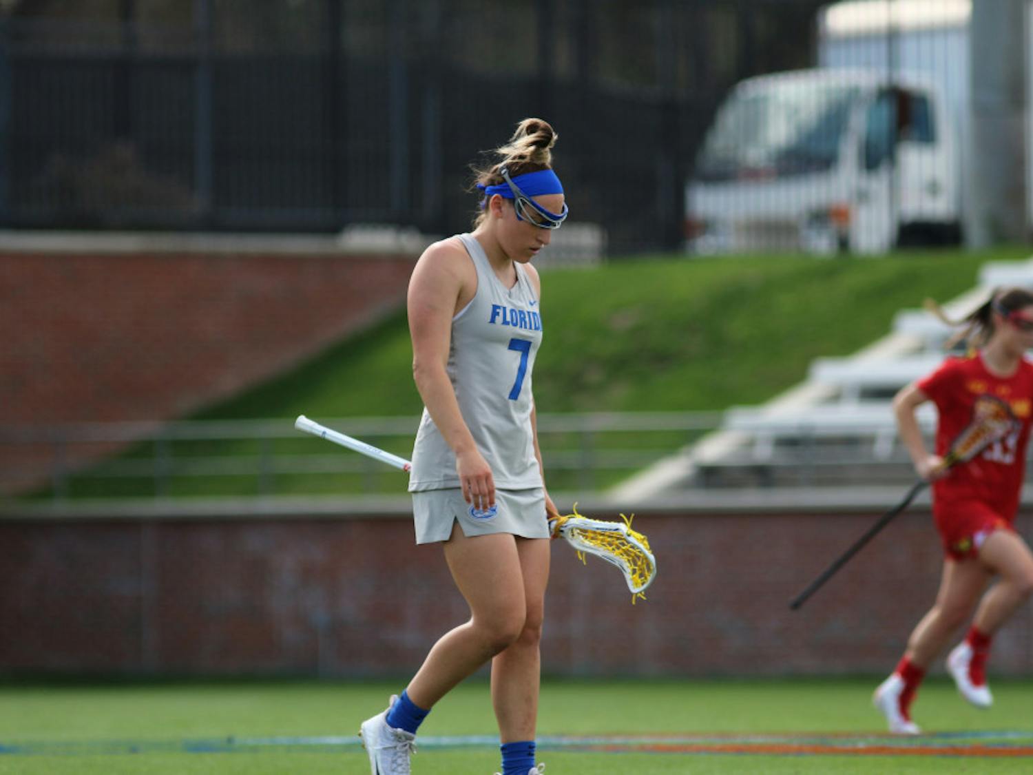 Florida attacker Shayna Pirreca had a goal revoked on Saturday after officials ruled the pocket in her stick was too deep. UF eventually fell to No. 1 Maryland 16-14.