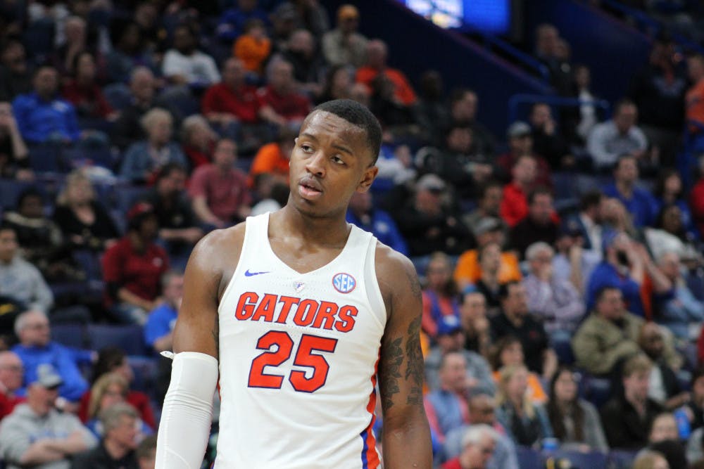 <p>Forward Keith Stone came one point shy of a season high, scoring 22 in the Gators' SEC Quarterfinals loss to Arkansas. </p>