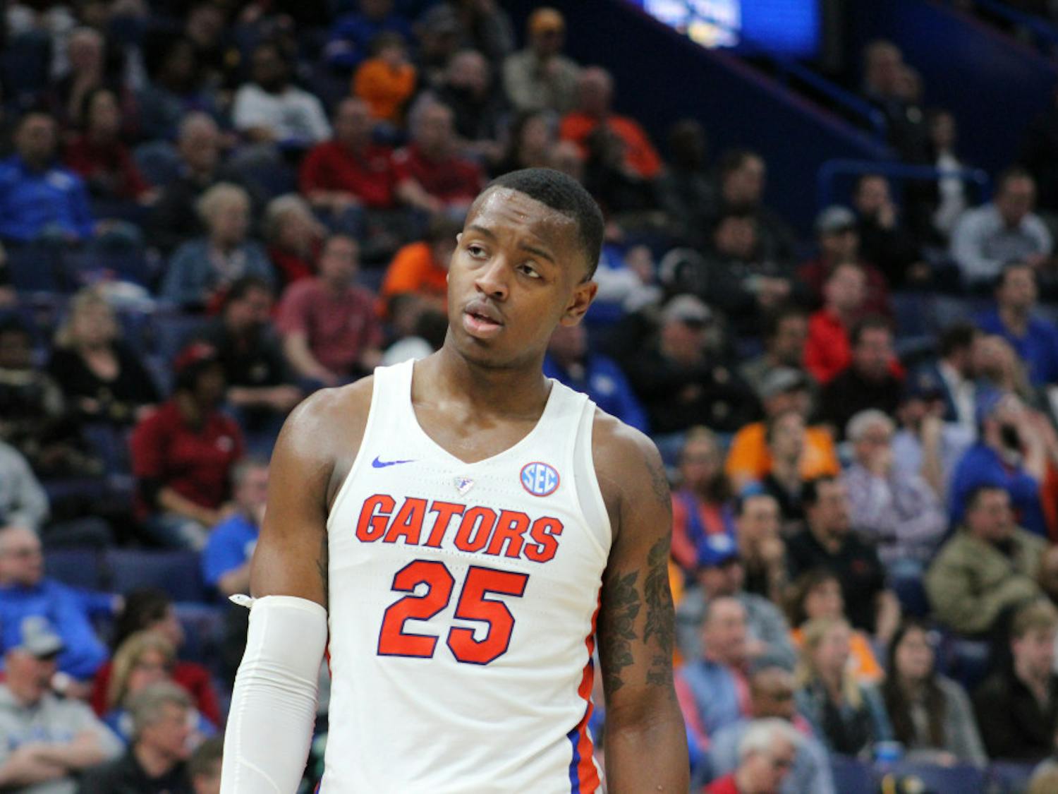 Forward Keith Stone came one point shy of a season high, scoring 22 in the Gators' SEC Quarterfinals loss to Arkansas.