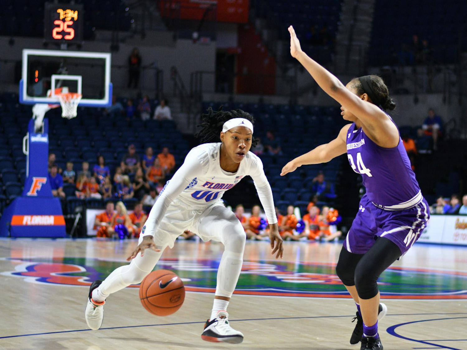 Florida guard Delicia Washington leads the Gators with 39 rebounds on the season.