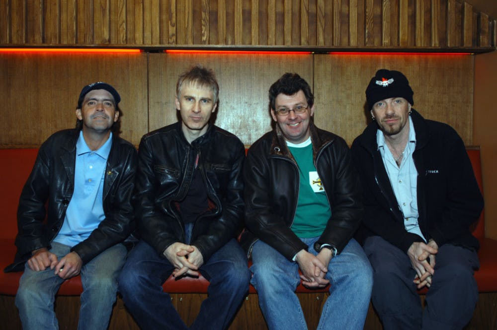 Current lineup of the Stiff Little Fingers (L-R): guitarist Ian McCallum, drummer Steve Grantley, frontman Jake Burns, and bassist Ali McMordie&nbsp;