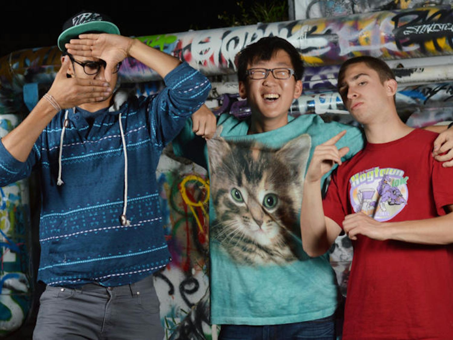 UF freshmen Jaewon Jang, Arnav Gupta and Taylor Col make up the hip-hop group Burra Katha.
