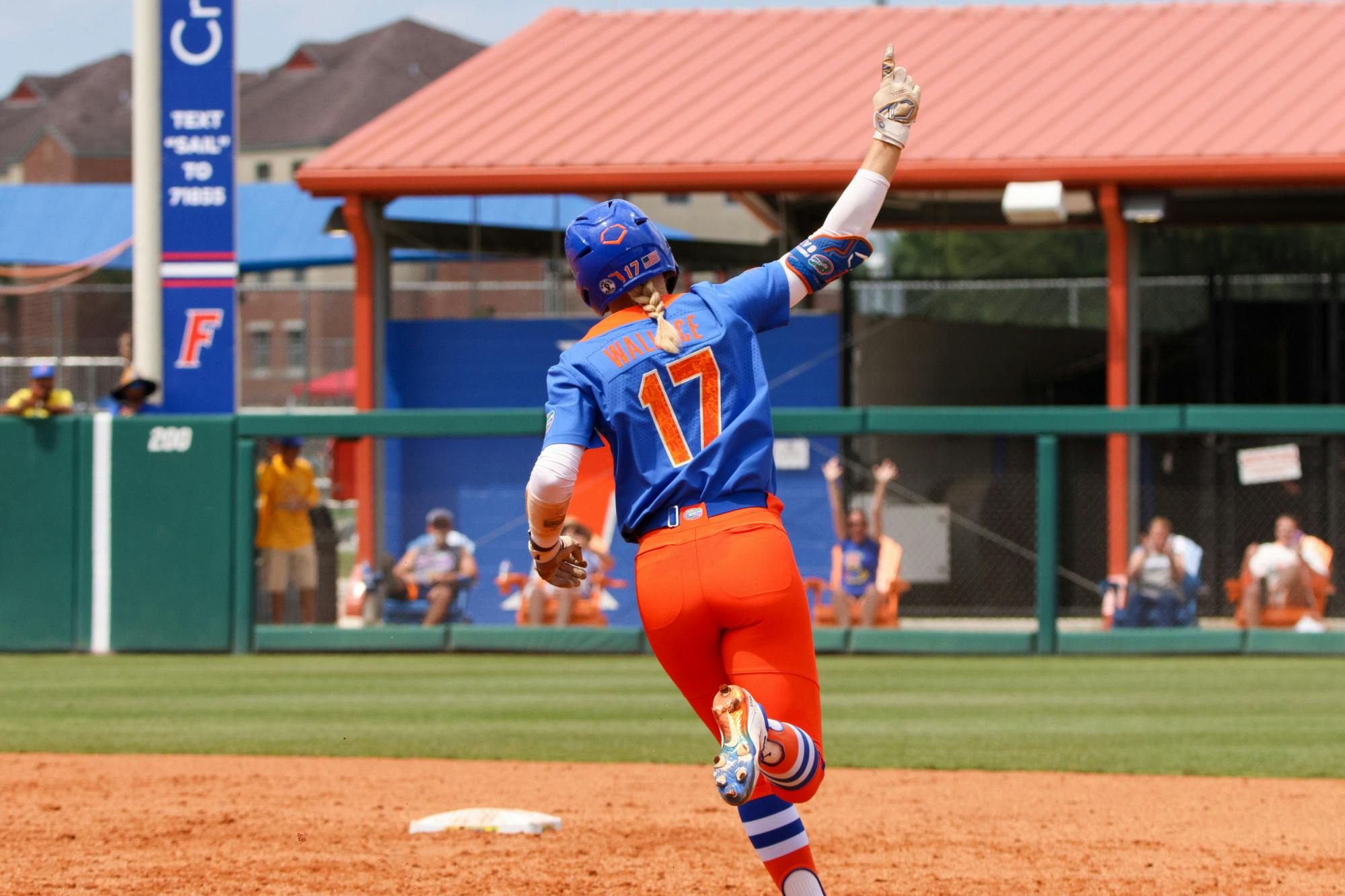 UF shortstop Skylar Wallace rounds the bases in the Gators' 8-7 win against the Georgia Bulldogs Saturday, April 15, 2023.