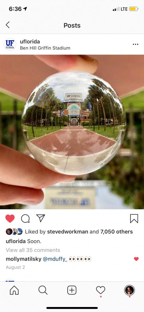 UF (@uflorida) was designated as the most Instagrammed school in the state, as per data with #UF.
