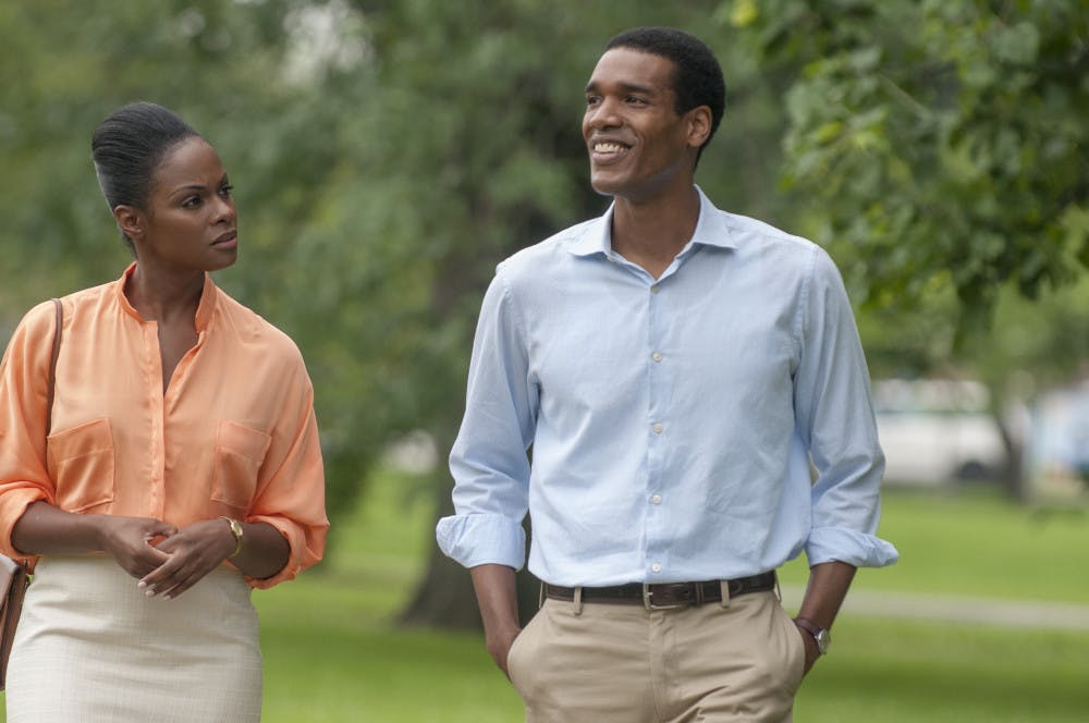<p>This image released by Roadside Attractions shows Tika Sumpter, left, and Parker Sawyers in a scene from "Southside With You." (Matt Dinerstein/Miramax and Roadside Attractions via AP)</p>