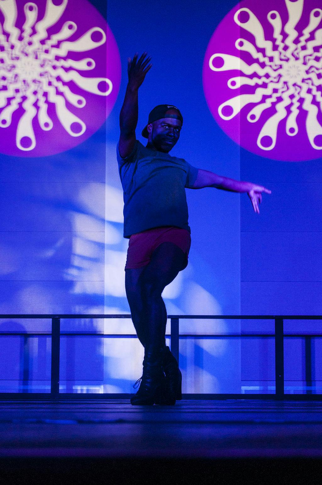 Jabari Taylor dances onstage during his performance.