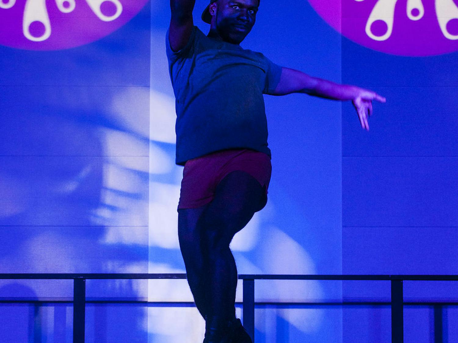 Jabari Taylor dances onstage during his performance.