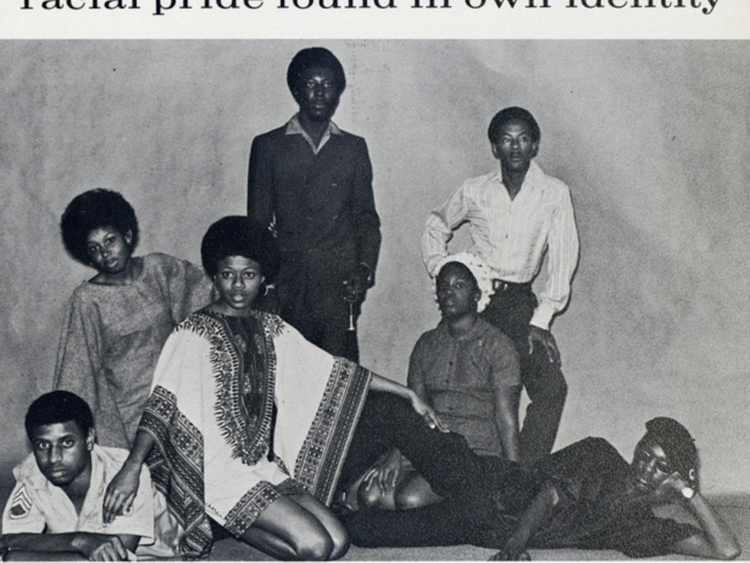 Black UF students pose for a photo in the 1970 university yearbook. The UF African American Studies program was founded in 1969. 