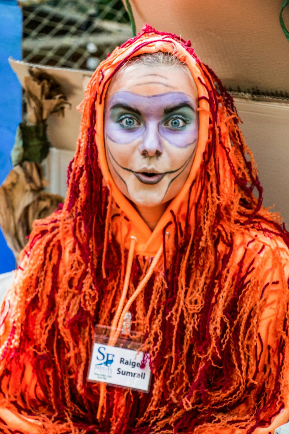 <p dir="ltr">Raigen Sumrall, 19, a Santa Fe College zoology student, dresses as King Louie from “The Jungle Book” during Santa Fe’s Boo at the Zoo for Halloween on Monday afternoon. According to Santa Fe President Jackson Sasser, Boo at the Zoo happens every year on Halloween and draws about 6,000 attendees.</p>