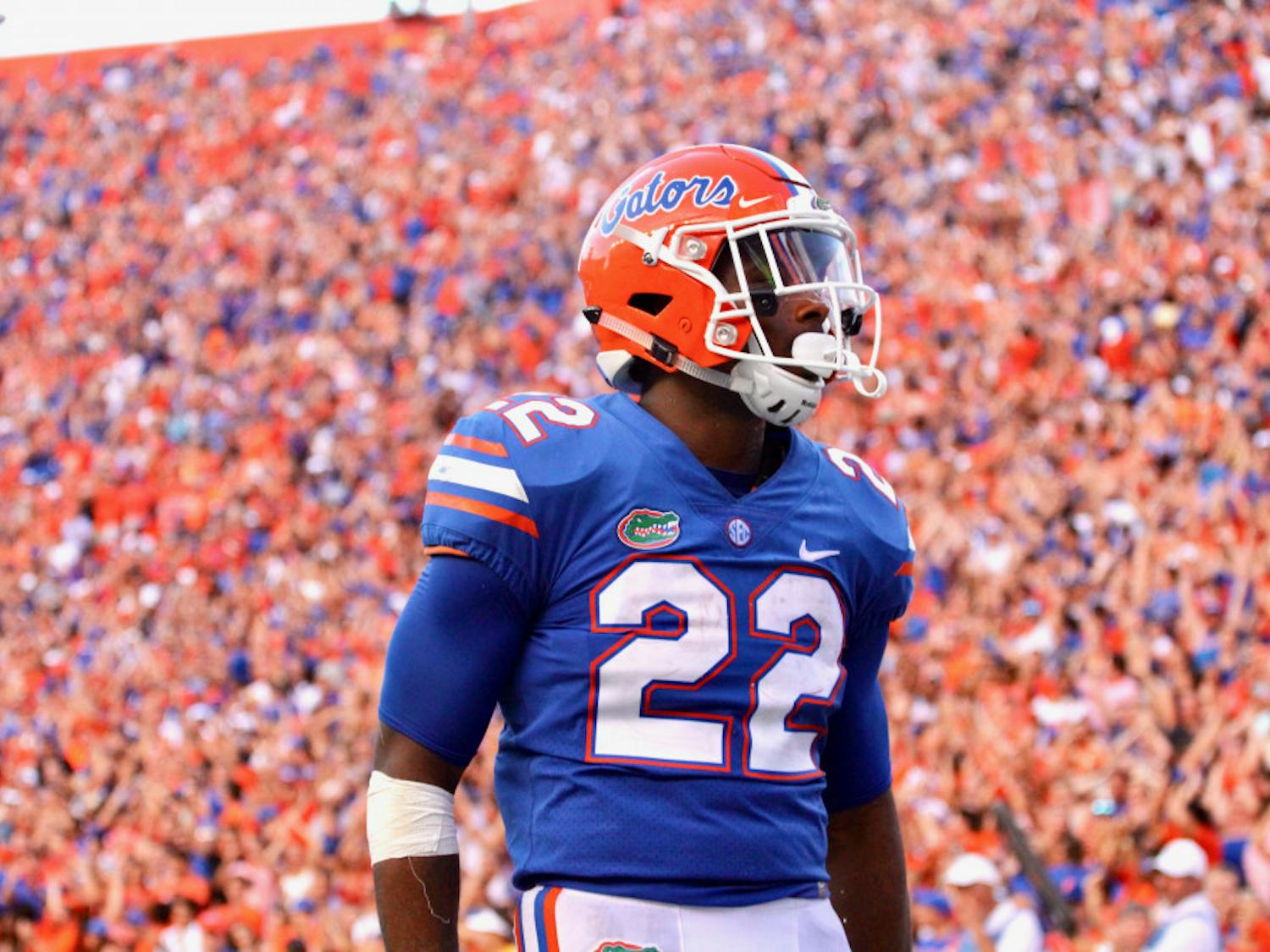 Gators running back Lamical Perine ran for two touchdowns against LSU, his second multi-score game in a row.