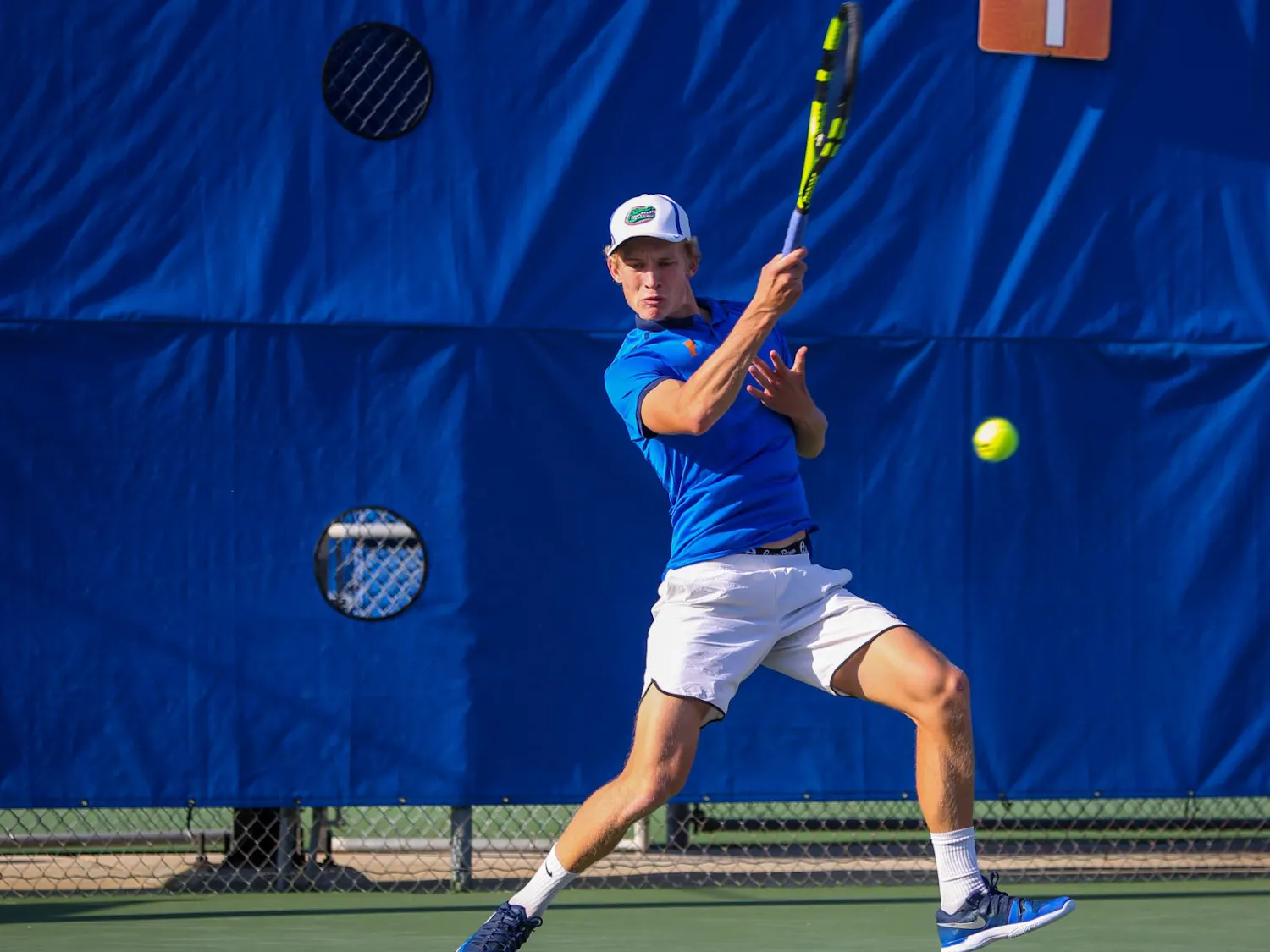 UF men’s tennis player Johannes Ingildsen won his match against UCF’s Trey Hilderbrand 6-4, 7-5 on Friday night.
