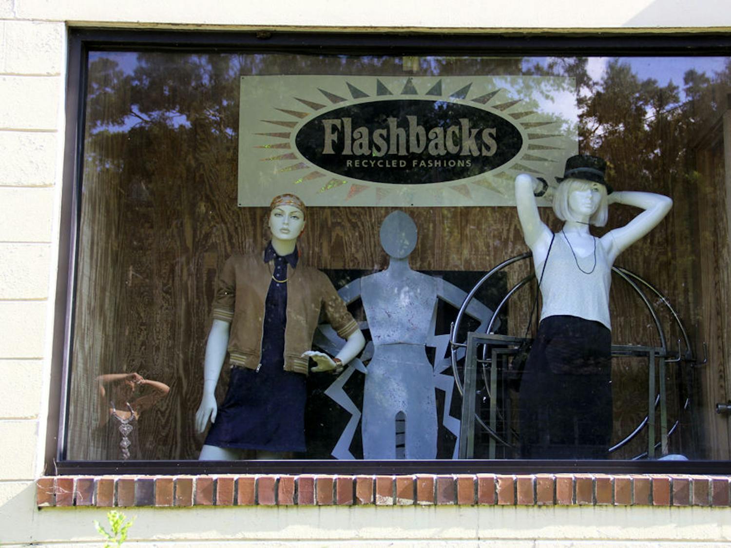 Flashbacks Recycled Fashions, 509 NW 10th Ave., may look rugged on the outside, but it is packed with fashionable second-hand clothes within.