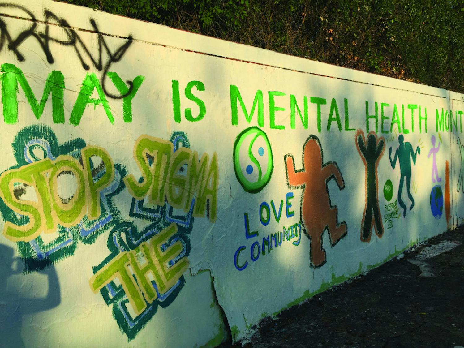 The mural painted on the 34th Street Wall in honor of Mental Health Awareness Month by local group AnARTists signifies the organization’s belief that “Art Heals.” One of the organization’s goals is to stop the stigma behind mental illness.