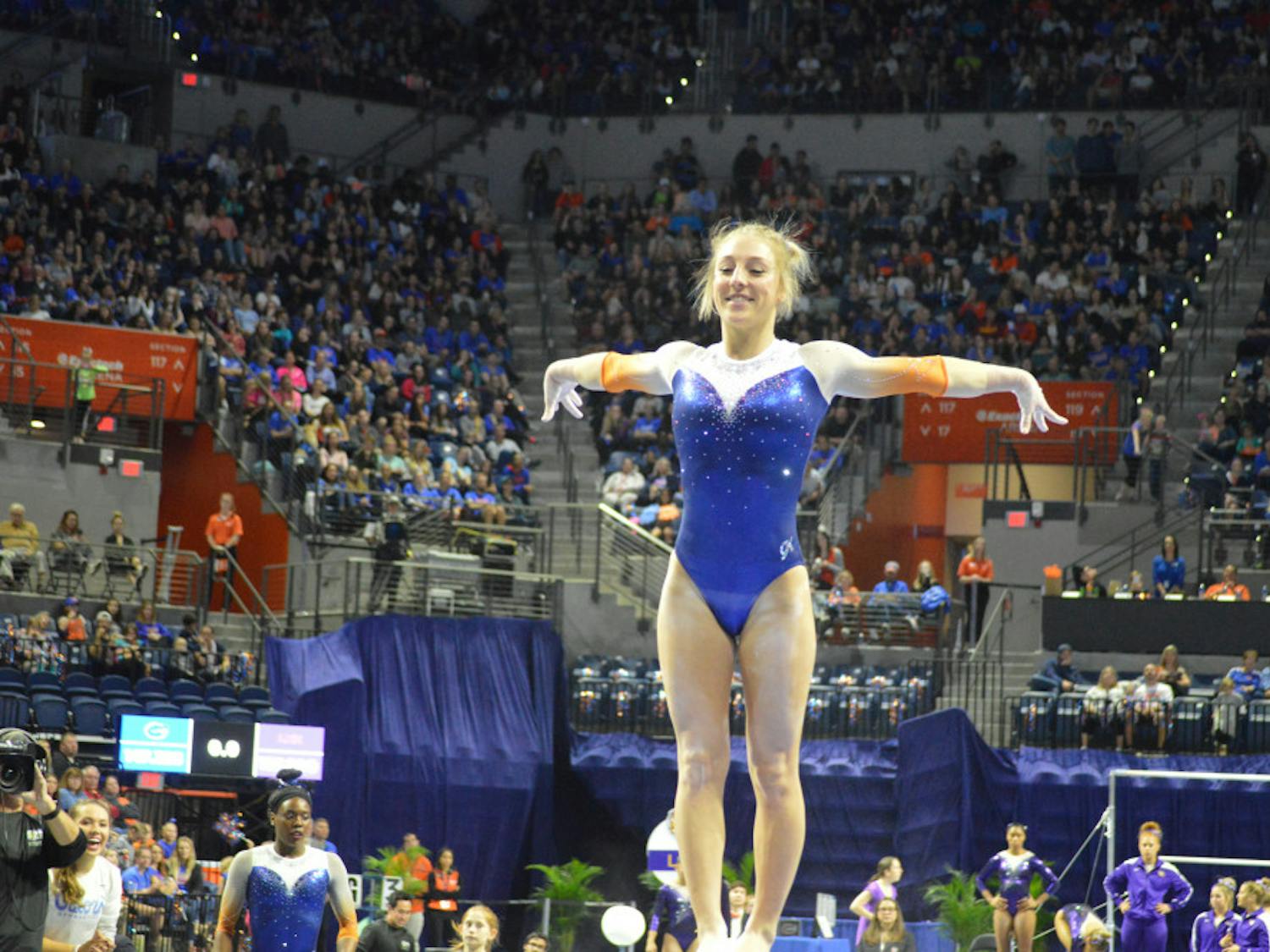 Senior Alex McMurtry and the No. 5 Gators gymnastics team will play host to No. 9 Alabama tonight at the O'Connell Center. “I think it’s just easier on home turf and we have that momentum," she said. 