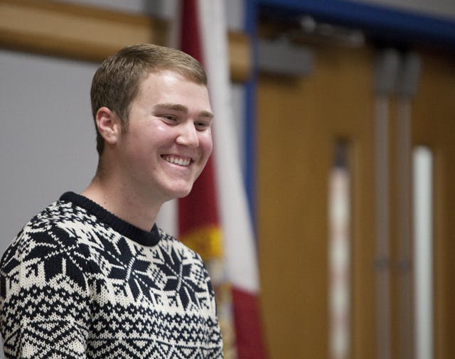 Senate President Andy Mason requested all senators wear tacky holiday sweaters to Tuesday night's meeting. Senate meetings will resume in January.&nbsp;