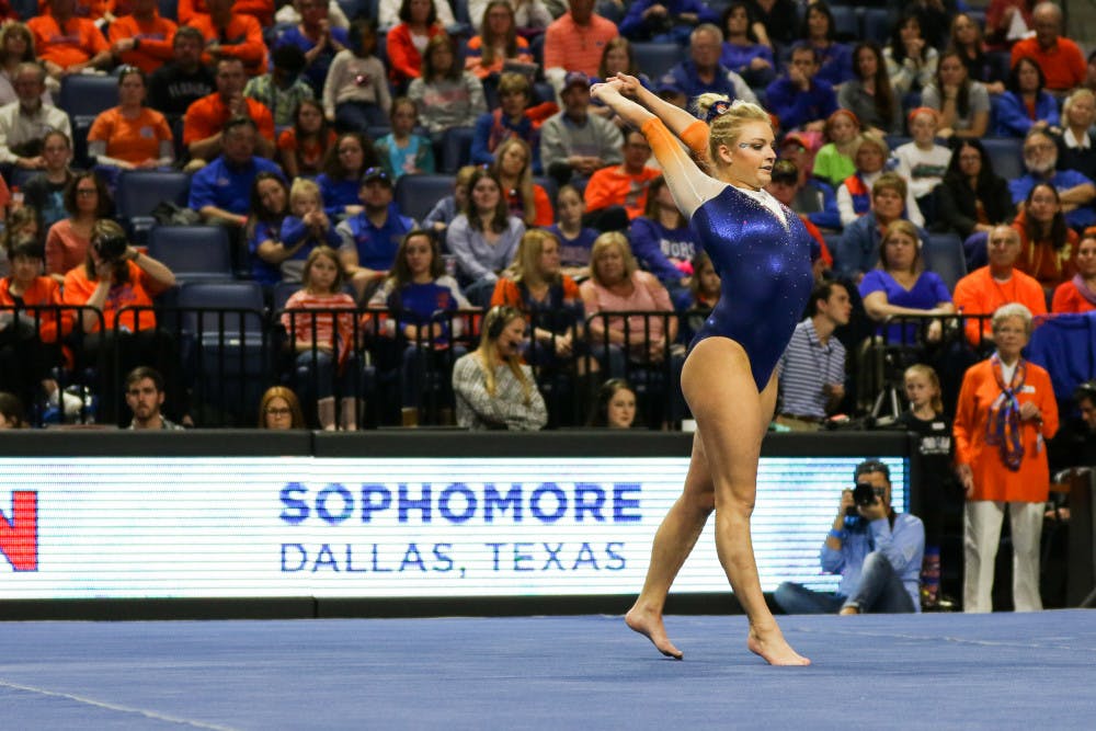 Sophomore gymnast Alyssa Baumann will go toe-to-toe with her sister, UGA freshman Rachel Baumann, tonight when the Gators host the Bulldogs in the O’Connell Center at 6:45. 