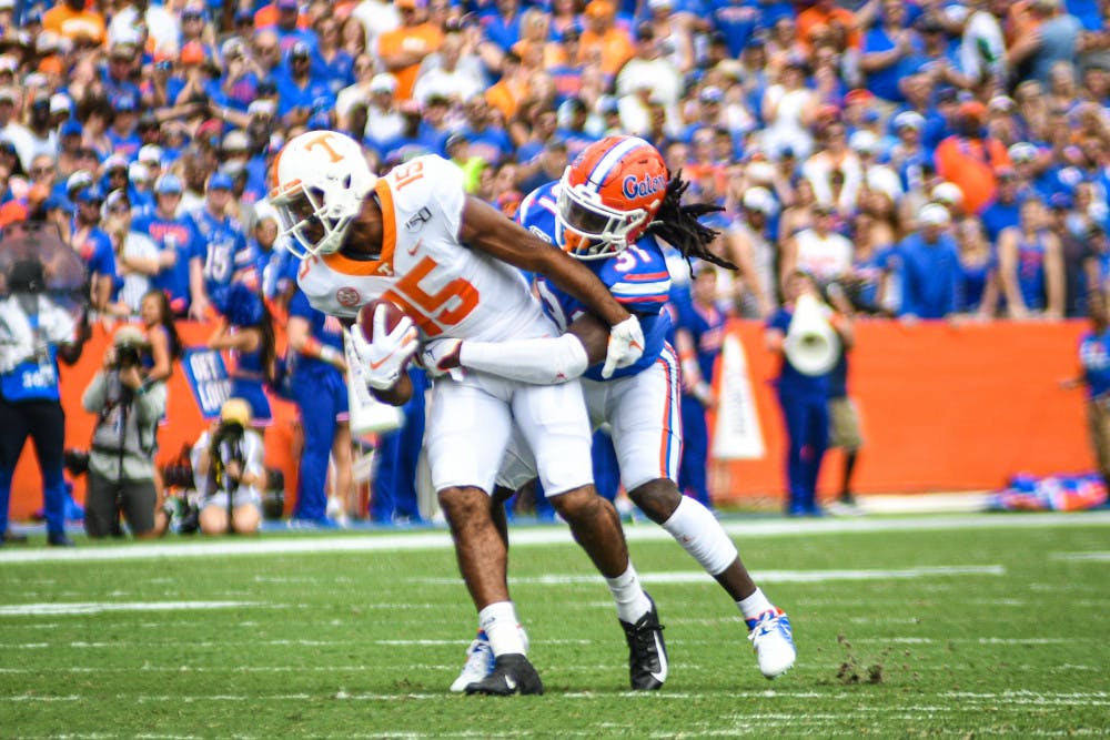 <p>The Florida defense forced four turnovers against Tennessee.</p>