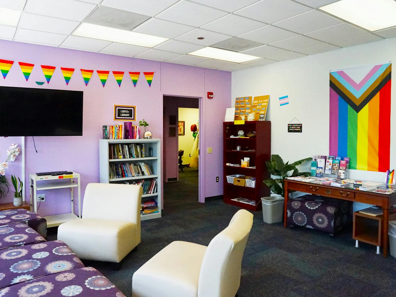 Santa Fe students have access to books, health &amp; wellness brochures and personal hygiene products at the college’s LGBTQ+ Resource Center seen on Tuesday, June 6, 2023. 