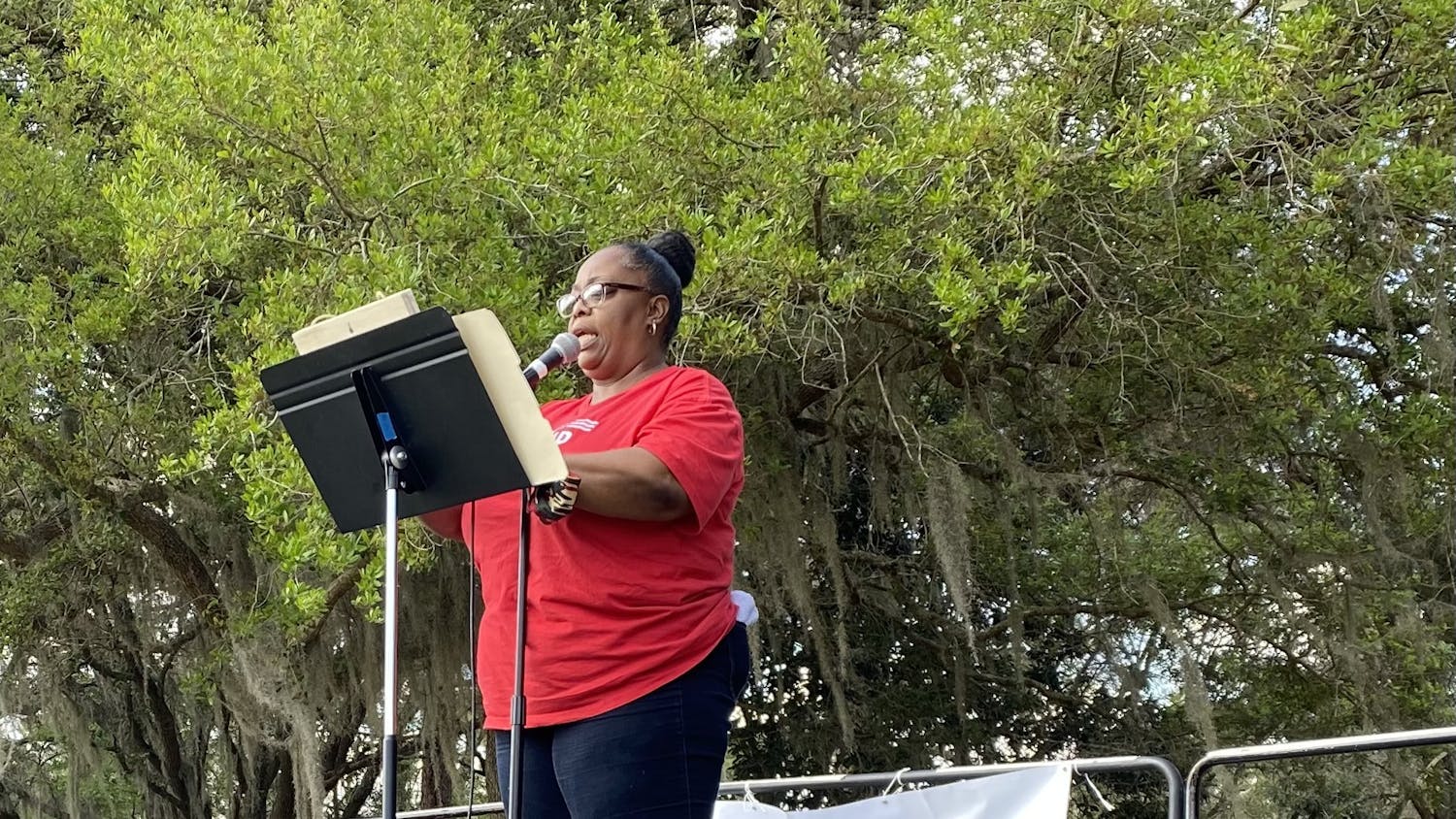 
Robin Lillie sings “The Greatest Love of All” at the Moms Demand Action for Gun Sense in America's Day of Action on Sunday, Feb. 27