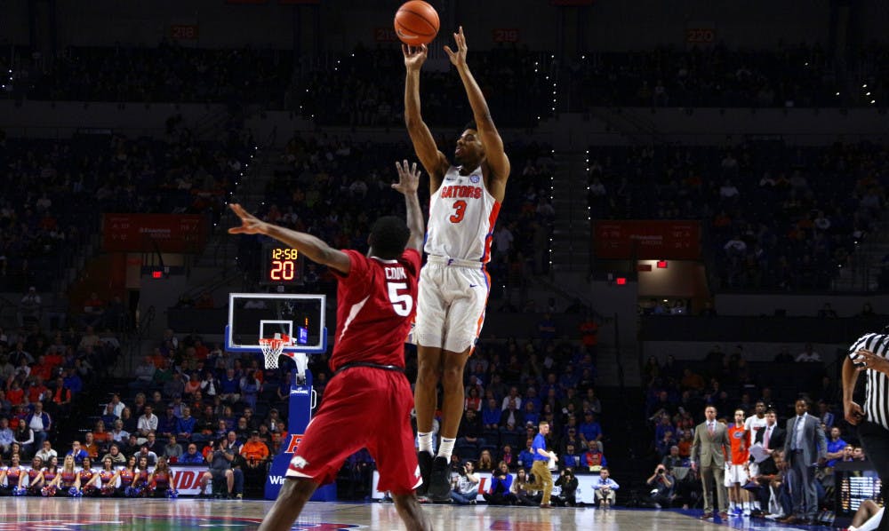 Florida guard Jalen Hudson is leading UF this season with 16.5 points per game. "He's consistently improving his energy level," Gators coach Mike White said.