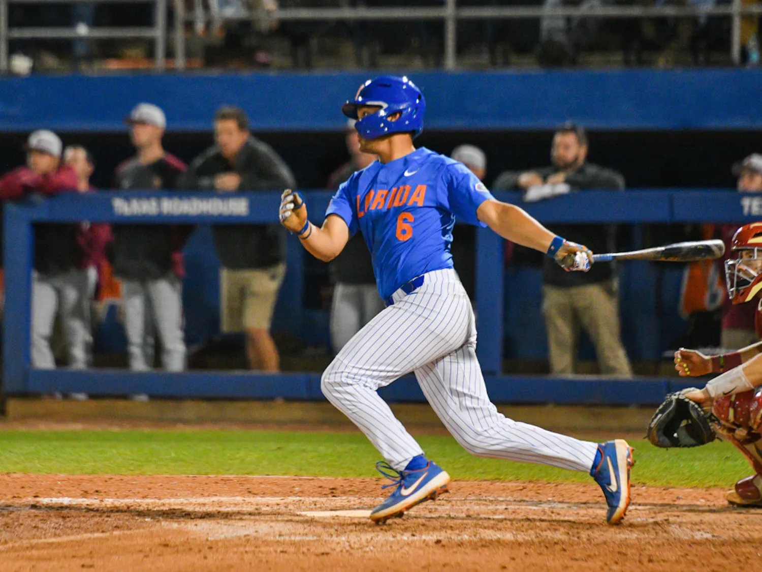Florida first baseman Kendrick Calilao went 3 for 4 with an RBI in UF's 9-5 win over South Carolina at Alfred A. McKethan Stadium on Thursday.