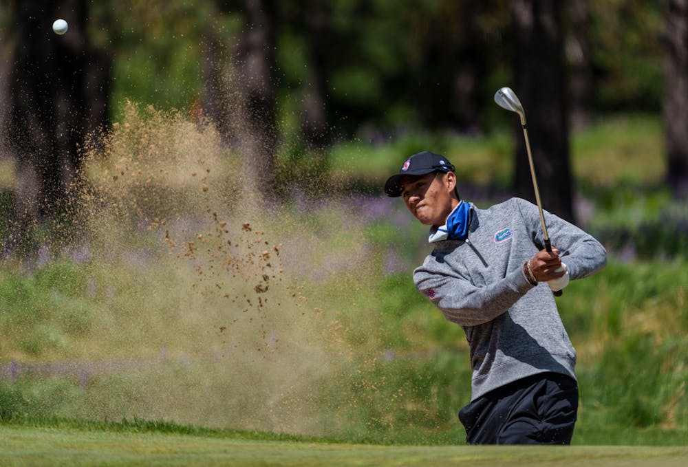Florida's Ricky Castillo  competes in the first round of the 2021 NCAA  Cle Elum Regional at Tumble Creek Golf Club in Cle Elum, Wash., on May 19, 2021. (Photography by Stephen Brashear/Red Box Pictures)
