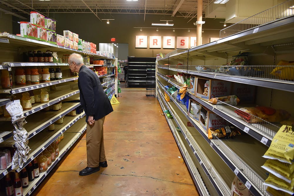 <p>The shelves of Lucky’s Market, located at 1459 NW 23rd Ave., became bare after the store announced that it would close Feb. 12.</p>