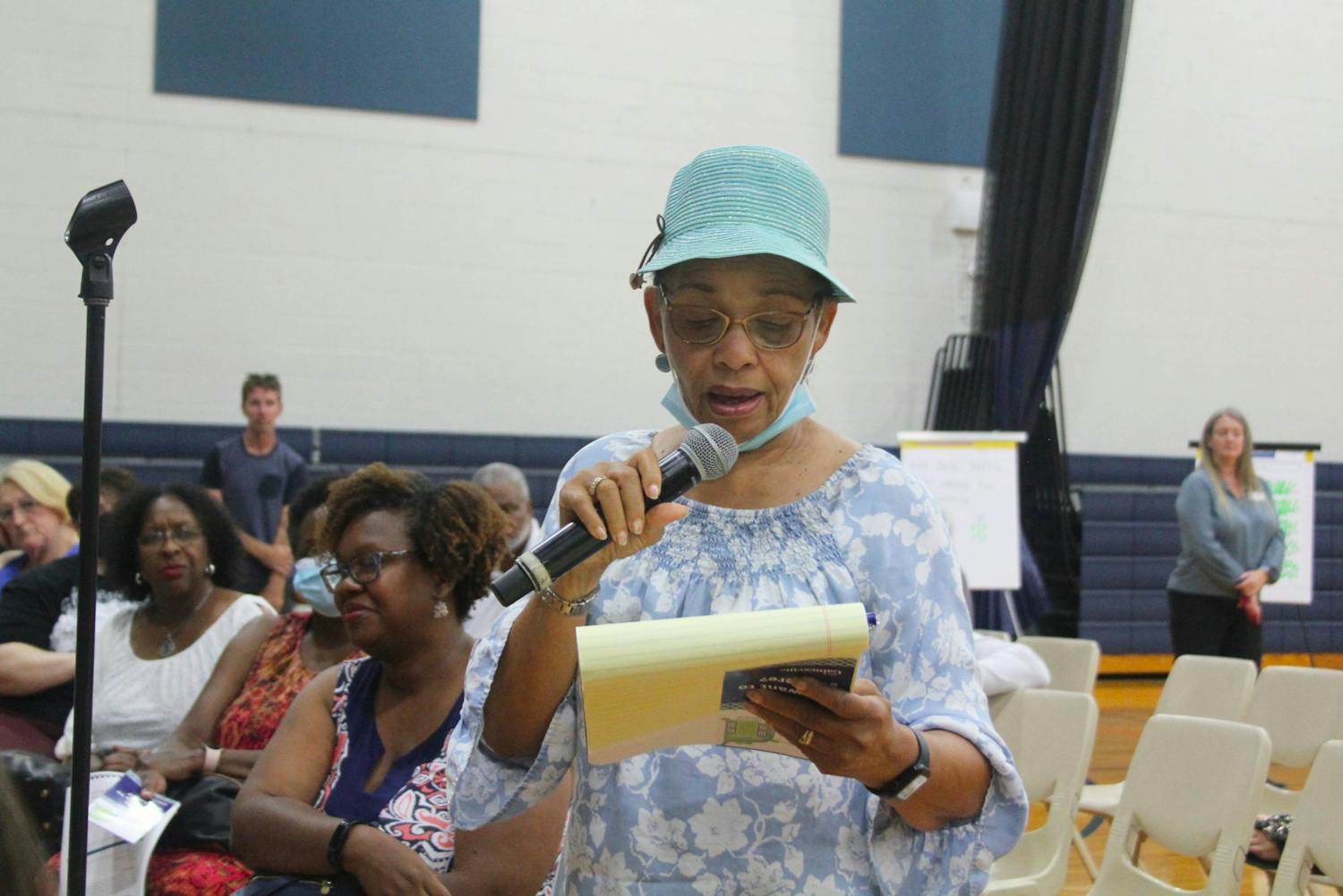  Community members express their thoughts on the proposed East Gainesville sports complex at the Martin Luther King Jr. Multipurpose Center on Wednesday, July 12, 2023.