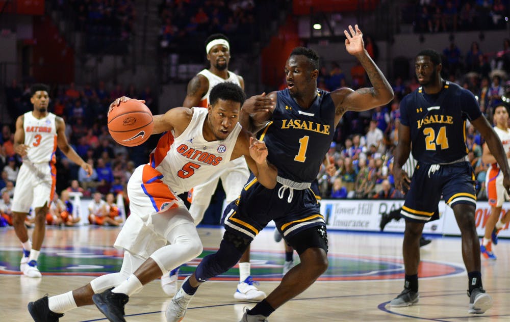 <p>Senior KeVaughn Allen scored 10 points against Oklahoma, but he went 0-of-2 from the free-throw line and missed a critical layup in the game's final seconds of the Gators' 65-60 defeat. </p>