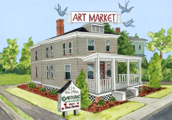 The Artisans' Guild Guide is holding its first outdoor art market at its new gallery location at&nbsp;224 NW Second Ave. in downtown Gainesville.&nbsp;