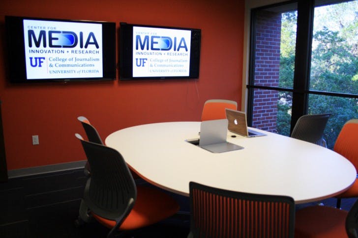 The Innovation CoLab’s grand opening on Monday afternoon in Weimer Hall allowed faculty, staff and students to take a look at the remodeling of the College of Journalism and Communications. The lab is designed to feel like a real-world PR and advertising firm, said Lindsey Stevens, 28-year-old director of Alumni Affairs for the college.