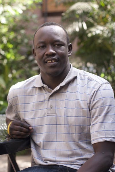 Jacob Atem poses inside Weimer Hall on Wednesday.