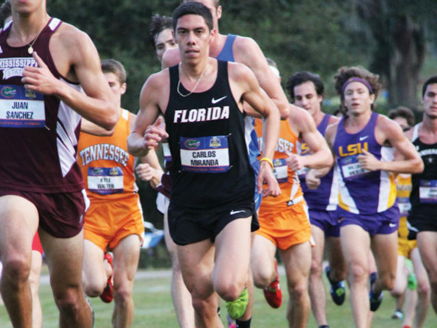 Carlos Miranda races during the Southeastern Conference Championships on Nov. 1 in Gainesville. Miranda placed 29th, as the Gators finished second in the meet.
