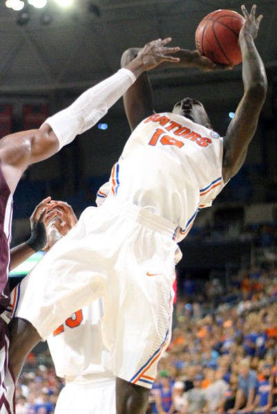 Dorian Finney-Smith attempts a shot during Florida’s 86-56 victory against Arkansas-Little Rock on Saturday in the O’Connell Center.
