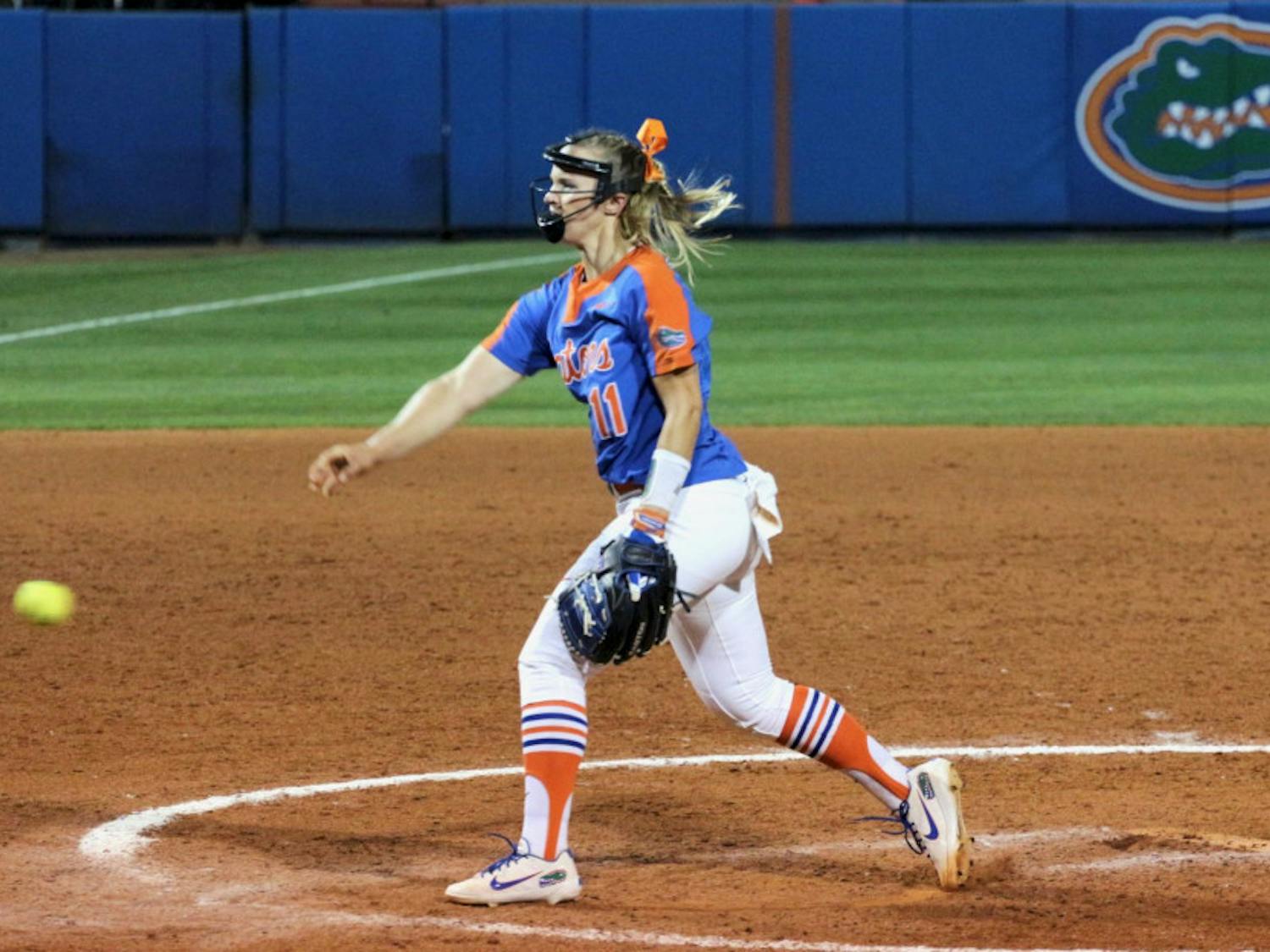 Junior Kelly Barnhill and the Gators are set to take on Texas A&M in a three-game series starting Saturday. 