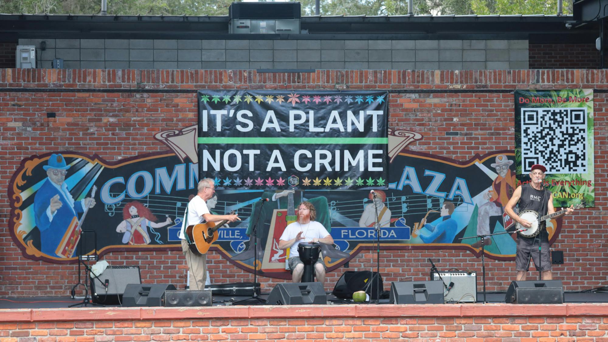 Local band Cash Crop and the High Tops take the stage at Bo Diddley Plaza during Gainesville Hempfest on Saturday, Sept. 24, 2022.