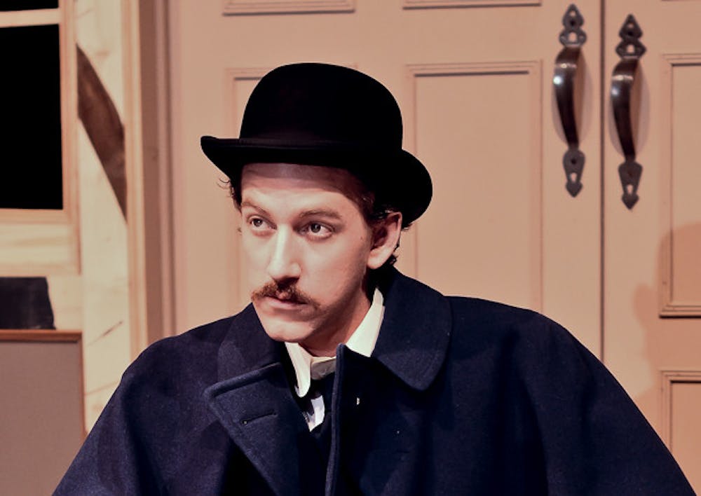 <p>Master's in fine arts student Andrew Bailes plays Inspector Goole in the UF School of Theatre and Dance's production of "An Inspector Calls."</p>